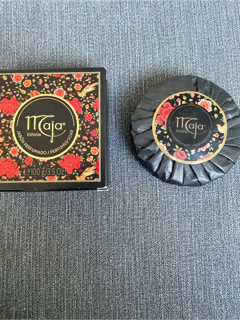 Perfumed Soap - Black Packaging with Floral Accents